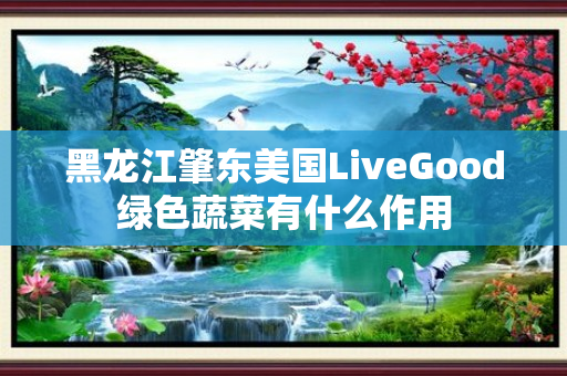 黑龙江肇东美国LiveGood绿色蔬菜有什么作用