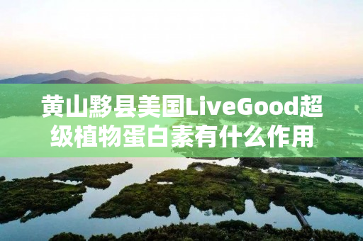 黄山黟县美国LiveGood超级植物蛋白素有什么作用