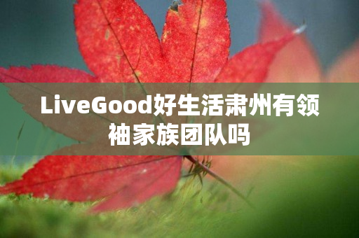 LiveGood好生活肃州有领袖家族团队吗